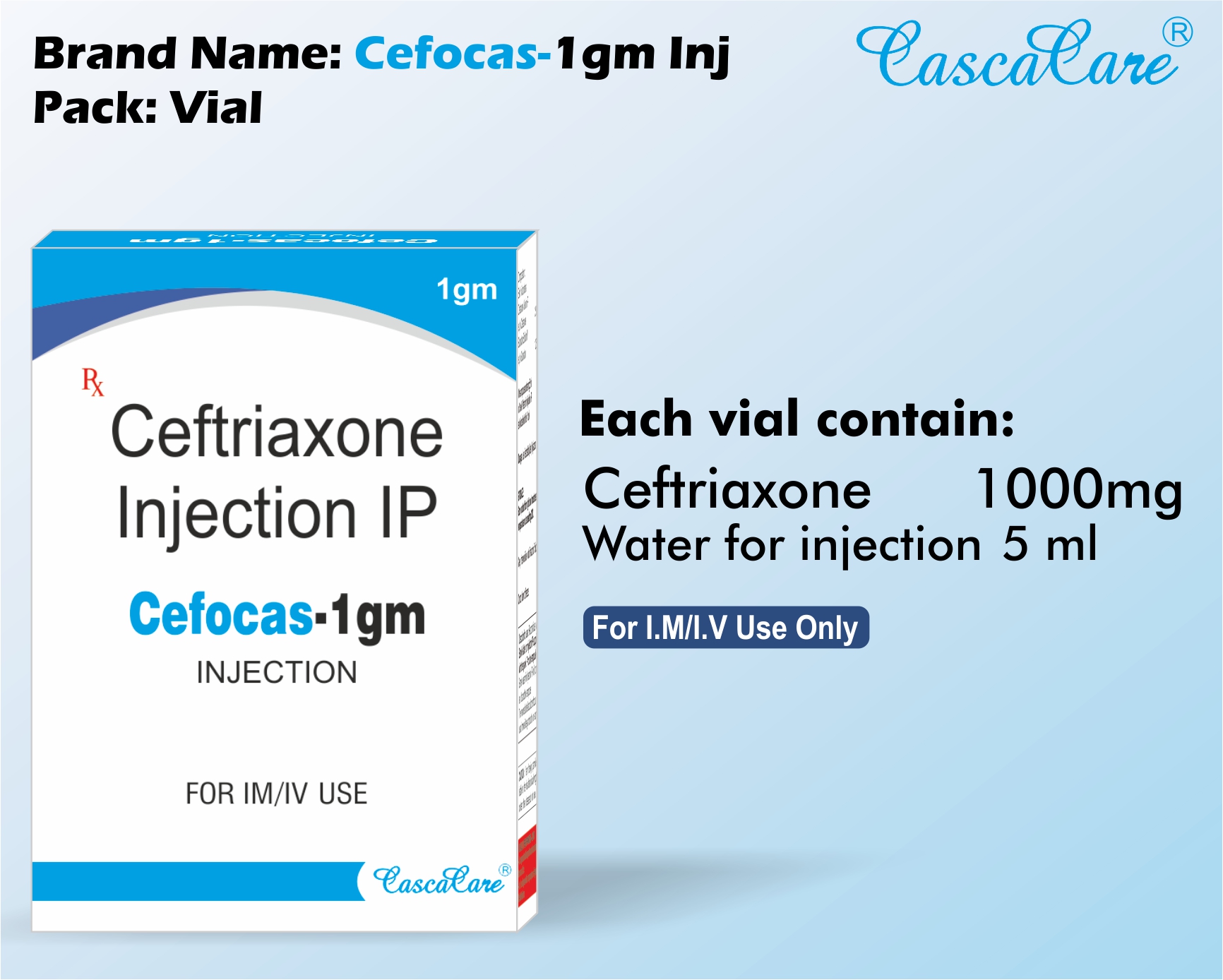 Cefocas 1gm Inj